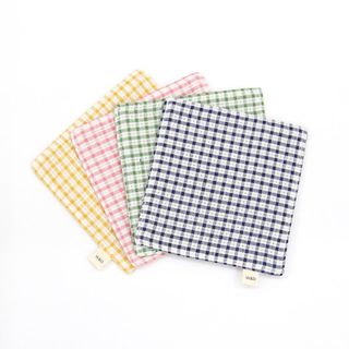 코튼캔디 패브릭 티코스터 4P 체크