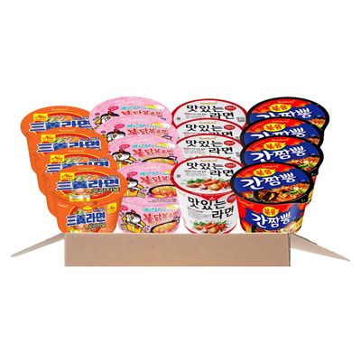 큰컵 삼양라면4개+까르보불닭4개+맛있는라면4개+간짬뽕4개 (유통기한임박할인)