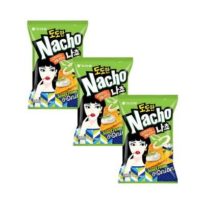 오리온 도도한 나쵸 사워크림 어니언맛 92g x 3개