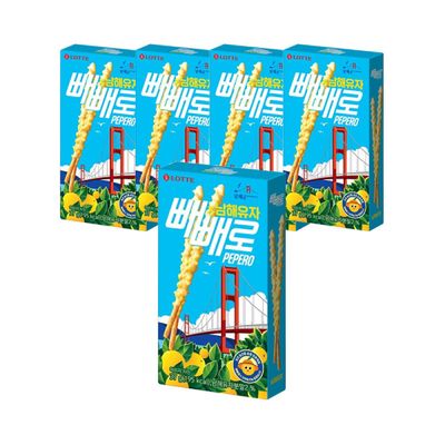 롯데 빼빼로 남해유자 37g x 5개