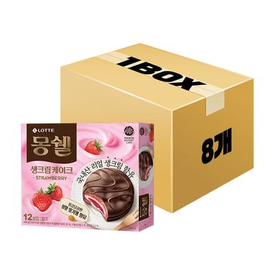 롯데 몽쉘 딸기 생크림케이크 408g x 8개 x 1박스