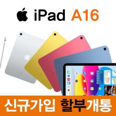 KT 아이패드 A16 Wi-Fi + Cellular 256G 블루 신규가입 통신사 할부