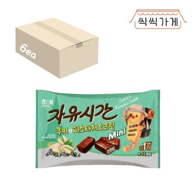 [씩씩가게] 자유시간미니 쿠키앤피스타치오크림 400g x 6ea 한박스