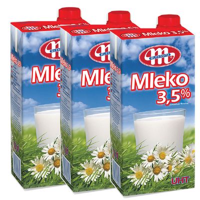 폴란드 동물복지농장  믈레코비타3.5% FLOWER 수입멸균우유 1L(3입)