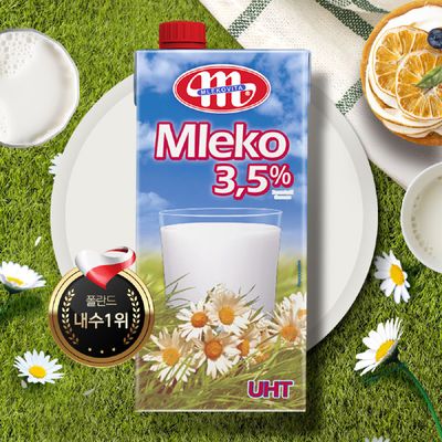 폴란드 내수1위  믈레코비타3.5% FLOWER 수입멸균우유 1L(12입)