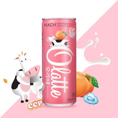 ★신상★ 오라떼 피치 캔  240ml (30입) 무료배송 우유+과즙의 만남