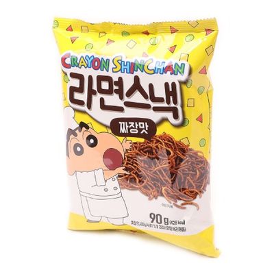 신짱 라면스낵 짜장맛 90g(1박 16개입) 25.03.31 짜장라면과자 짜장라면스낵 짱구