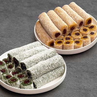 [리만월] 40년전통 수제 돌돌떡 쑥 600g+단호박 600g(각5줄)