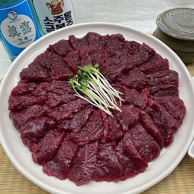 당일도축 한우 뭉티기 육사시미 200g 한우 육회 사시미 한우 육사시미 한우 뭉태기 한우