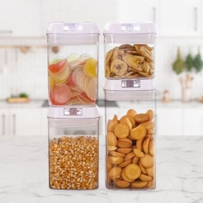 이지앤락원터치밀폐용기4종세트(화이트투명) DDDR2620