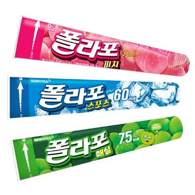 해태 폴라포 아이스크림 3종 35개 폴라포 매실 폴라포 피치 아이스크림 폴라포 스포츠 맛