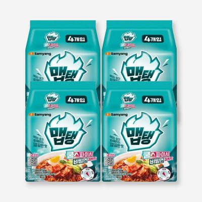 삼양 봉지 라면 맵탱 쿨스파이시 비빔면 김치맛 134g 4입 멀티 4팩
