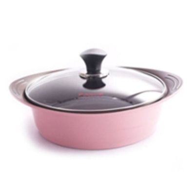 키친아트 OIEO4727 세라믹 냄비 찌개 전골 냄비 핑크 7x24cm