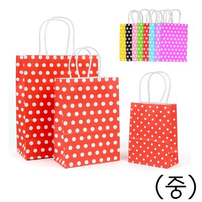 컬러 ECAO7520 종이쇼핑백 디자인 종이가방(중)X10개 선물봉투_빨강색
