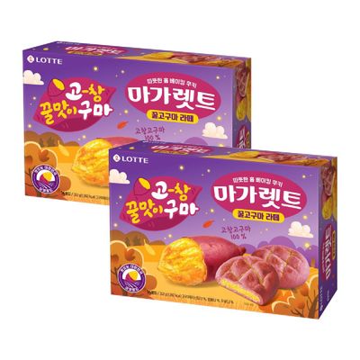 롯데제과 마가렛트 고창 꿀고구마 라떼 352g x 2개