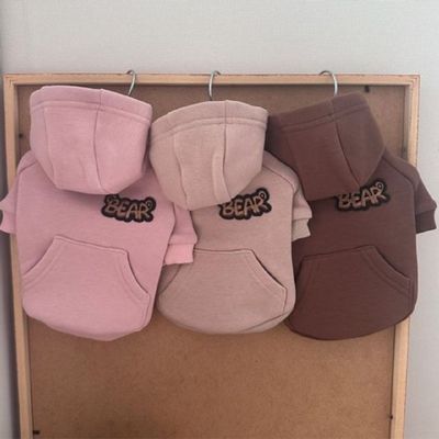 반려동물 TQGY7790 패션용품 외출복 산책옷 기모후드티셔츠 2XL_브라운_2XL