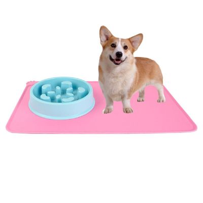 식기매트 OUTI1194 강아지 고양이 식기 미끌림방지 매트 핑크 반려견식기매트