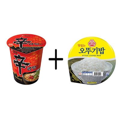 신라면소컵 컵라면 볶음밥 세트 신라면 소컵 오뚜기밥 간편요리