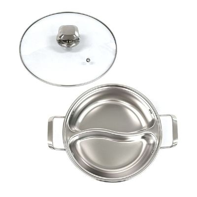 다양한열원용 JG27RL56 스텐 샤브샤브 일체형 반반냄비 32cm