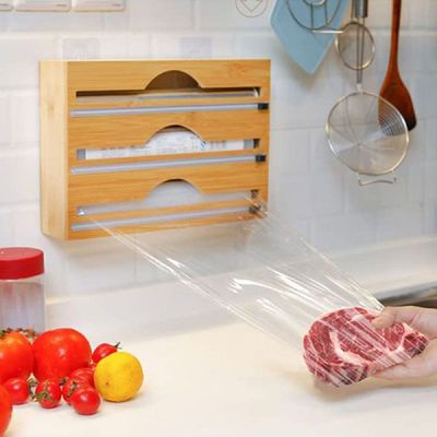 대나무 PX46AL69 3단 랩 커팅기 내추럴 식당 음식포장