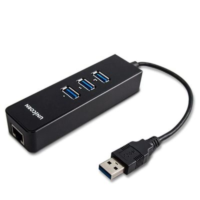 인터넷허브 블랙 USB3.0허브 무전원 ULAN 3포트 303GH 기가허브