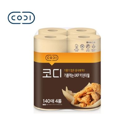 코디 XW53GT81 기름먹는 UKP 키친타월 (140매x4개입) 1팩