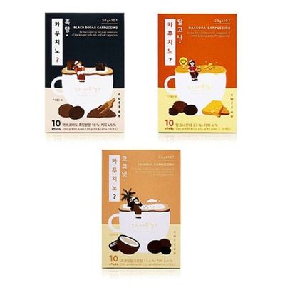 믹스커피 트랜드커피 흑당 카푸치노 커피 달고나