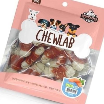강아지간식 OIZS2278 연어 껌 13p 5개입 치아관리 소가죽 치석