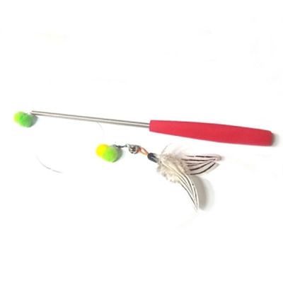 고양이 ZUPZ8247 플라잉 3단 낚시대 흰줄낙엽 1P 사냥 장난감