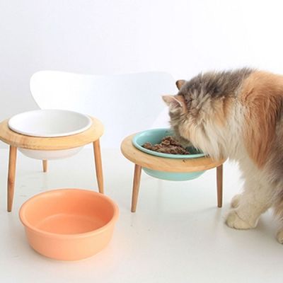 반려견 WTCR0605 높이조절 식기 핑크 대형 1P 세라믹 밥그릇