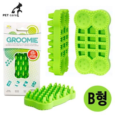 그루미 CXTW2185 양면 실리콘 브러쉬 B형 라임그린 애완용품