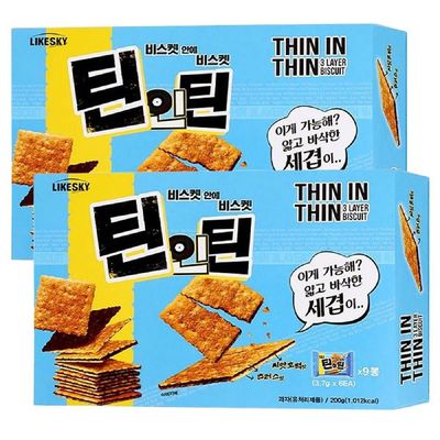 바삭한비스켓 바삭한 비스킷 틴인틴 오리지널 200g 2P 과자 간식