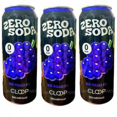 클룹포도맛 제로소다 500ml 3캔 클룹 포도 제로탄산