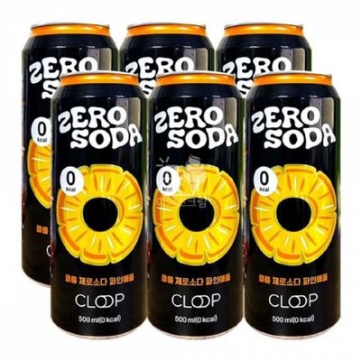 클룹제로소다 500ml 클룹 제로소다 파인애플 6개 제로음료 소