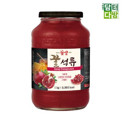 꽃샘 꿀석류차 1kg 음료베이스 액상차 가정용차 후식차 맛있는차 겨울차 따뜻한차 에이드베이
