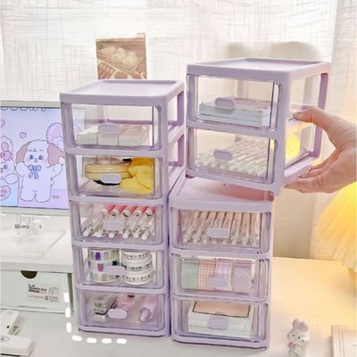 미니 XU72YL80 서랍 데스크 오거나이저 책상정리 셋업 3단_퍼플3단