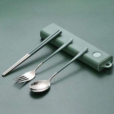 식도락 휴대용 수저 포크세트 캠핑 도시락 수저통