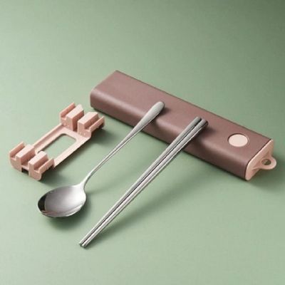 휴대용 식도락 추천 수저세트(브릭레드+스텐) 캠핑 꾸