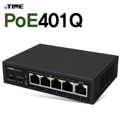 소모품 ipTIME 아이피타임 POE401Q 4포트 PoE 스위칭 허브