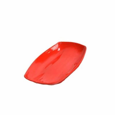 한식뷔페 397OAE28 식기 사각타원 접시 1호 빨강색 회접시 업소용멜라민접시