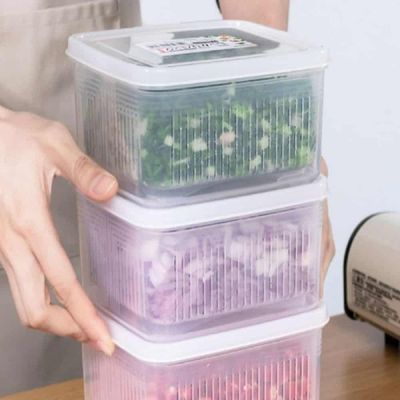 물빠짐 264KFT56 밀폐통 1100ml 사각채반 과일씻기