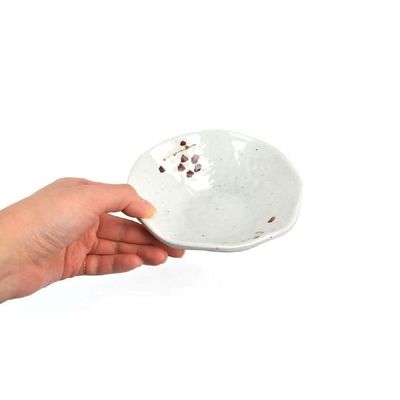 멜라민그릇 가정 업소용 살무문양 멜라민 조개구프 나물접시 12.8x4.3cm