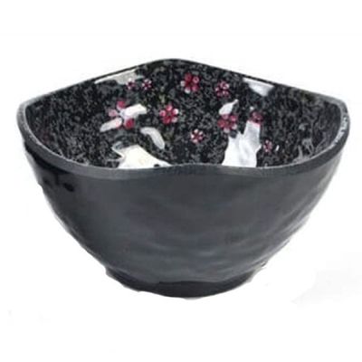 멜라민 920ZCO90 그릇 물결꽃 밥그릇 밥공기 공기 검정 11.2c_매화 DS-6871