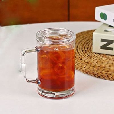 델리 735XYU65 머그컵 유리컵 커피잔 뚜껑 유리잔 380ml 2P_380ml 2P