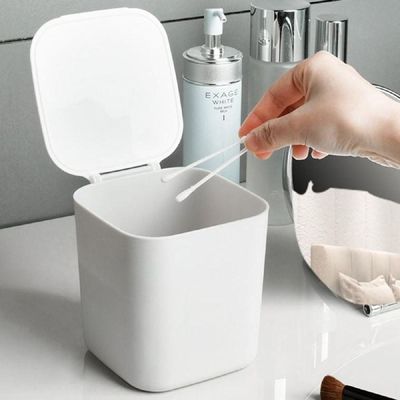 화장대휴지통 스퀘어 탁상용 화장대 책상 미니 화장솜 휴지통 협탁 쓰레기통