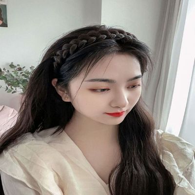 가발머리띠 여성 4컬러 땋은머리가발 벼머리띠 땋은머리 헤어밴드