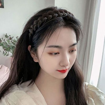 니트머리띠 여자 벼머리 스타일 땋은 머리 꽈배기 머리띠