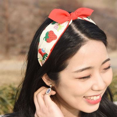 반다나머리띠 파스텔 베리베리 딸기 리본 헤어밴드 머리띠 5Colors