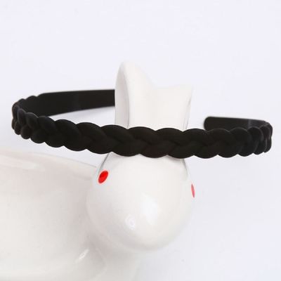 플라스틱머리띠 블랙 땋은 벼머리 학생 머리띠 헤어밴드
