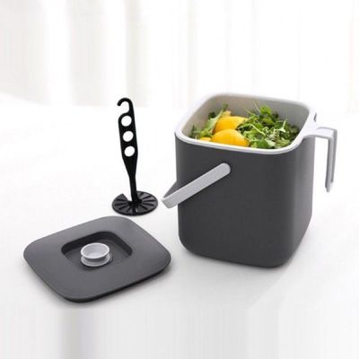 음식물통 음식물 분리 휴대용 쓰레기통 더블 잔반 처리함 가정용